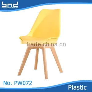 Wholesale Modern High Plastic Bar Chairs With Wood Legs thumbnail-4