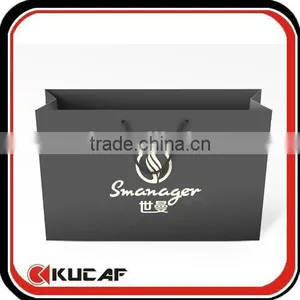 Fashion High End Silver Logo Black Color Paper Shopping Bag thumbnail-1