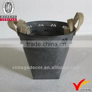 S/3 Vtg Retro Cast Iron Water Hyacinth Basket thumbnail-1