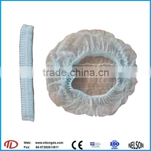 Disposable Single Elastic Non Woven Protective Crimped Mob Cap thumbnail-1