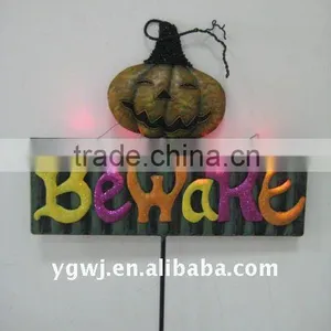 Metal Halloween Pumpkin Stake With Light (119109) thumbnail-1