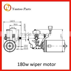 Bus, Minibus Windshield Wiper Motor, 12v/24v, 180W thumbnail-2