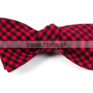 2016 Custom Brand Handmade Checkered Woven Jacquard Cotton Self-tie Bow Ties for Boys thumbnail-1