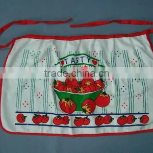 Yellow Border Cotton Waist Kitchen Apron With Pigment Printing thumbnail-4