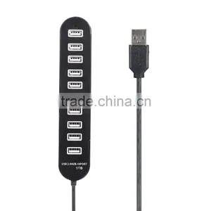New High- Performance Portable 480MBPS Usb 2.0 10 Port Hub With One Switch thumbnail-1