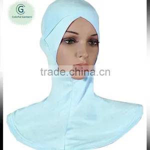 Elegant Blue Coton Spandex Under Caps Hijab Scarf thumbnail-1