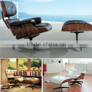 100% Italian Leather Sofa Lounge Chair Ottoman Footstool Retro Furniture thumbnail-1