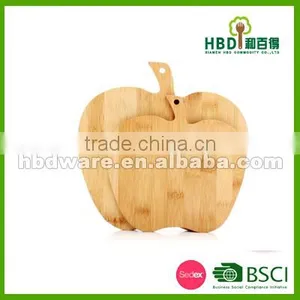 Cute Apple Shape Bamboo Wooden Cutting Board thumbnail-2