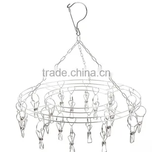 Stainless Steel Clip and Drip Hanger With 26 Clips Clothes Drying Rack and Hanger/clip thumbnail-1