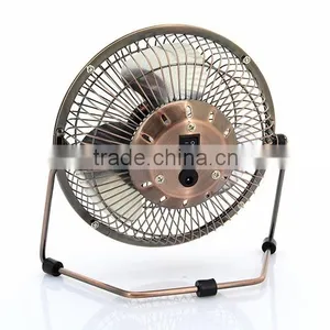 Portable Bronze 6 Inch Metal Mini Fan Usb thumbnail-5
