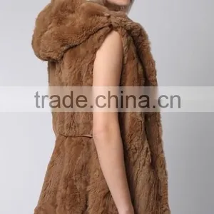 2015 New Arrival Rex Rabbit Fur Vest for Women RV10 thumbnail-6