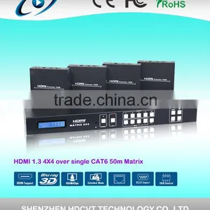 HDMI Matrix 4x4 With Simultaneous CAT and HDMI Outputs, High Quality thumbnail-1