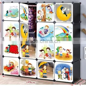 Bedroom Almirah Designs 16 Cartoon Door Large Clothes Almirah,folding Cute Children Plastic Almirah thumbnail-2