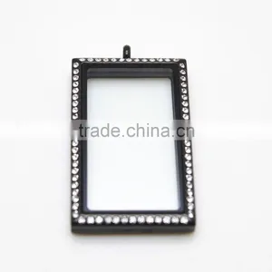 Rectangular Glass Lockets Made of 316L Stainless Steel Wholesale thumbnail-4