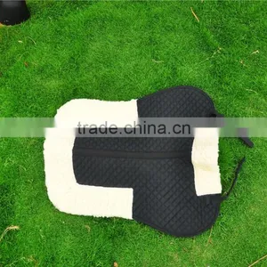 Wool Felt Half White English Horse Products Saddle Pad thumbnail-1