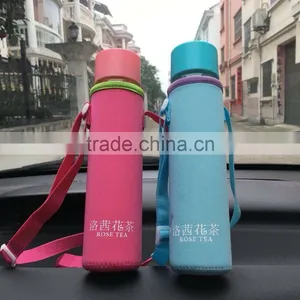 Glass Water Bottle - Eco-friendly Borosilicate Glass, No BPA, PVC and Lead, With Portable Nylon Sleeve, thumbnail-1