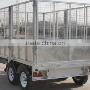 Fully Hot Deep Galvanized Tipping Trailer 2 Ton ,dump Wagon, Tandem Axles With Battary Oil Tank and Wire Mesh Fence thumbnail-1