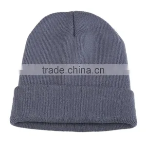 Free Simple Customized Plain Hat 100% Acylic Adult Knit CC Beanie Hat thumbnail-5