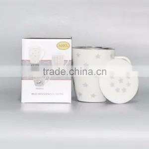 Porcelain Printed Tea and Coffee Mug With Lid and Filter thumbnail-6
