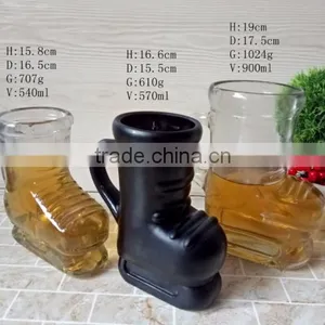 Haonai Wholesale Stocked Funny Boot Shaped Beer Glass Mug thumbnail-1