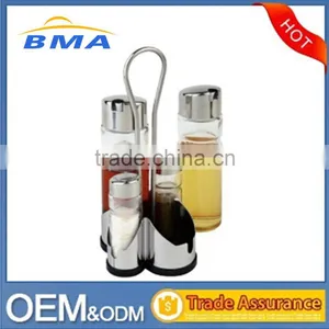 2016 Wholesale 4 PCS Stainless Steel Condiment Set Glass Spice Jar thumbnail-1