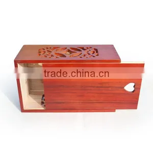 Imported High-Grade Pine Hollow Carved Flowers Napkin Box, Wooden Copper Buckle Chinese Style Tissue Box thumbnail-6