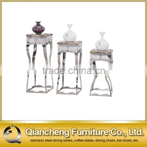 Marble Top Silver Stainless Steel Flower Stand for Hotel thumbnail-1