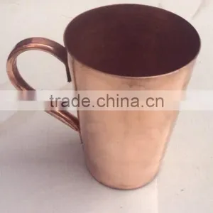 CUP SHAPE MOSCOW MULE SOLID COPPER MUG WITH COPPER HANDLE , COPPER MUG FOR VODKA & MOSCOW MULE, MOSCOR MULE COPPER CUP thumbnail-2