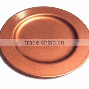 Copper Color Metal Charger Plate for Wedding & Decoration, Cheap Charger Platter for Christmas Festival thumbnail-2