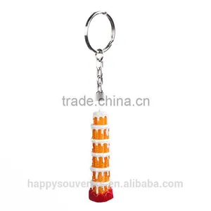 Lovely Resin Italy Scenery Cartoon Keychain /the Leaning Tower of Pisa Souvenirs thumbnail-1