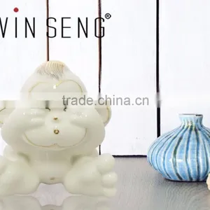 White Color Ceramic Baby Wise Monkey Home Decoration thumbnail-2