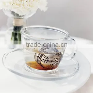 Glass Tea /coffee Cup With Saucer thumbnail-1