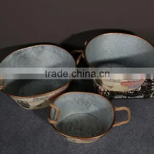 Beer Ice Bucket Galvanized Metal Ice Bucket Oval Shape Metal Ice Bucket thumbnail-3