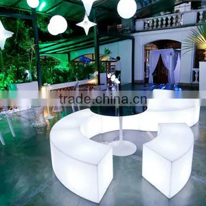 Wholesale Lighting Modern Fashion Plastic LED Bench for One Seat With 16 Colors Change and Over 20 Years Lifespan thumbnail-1