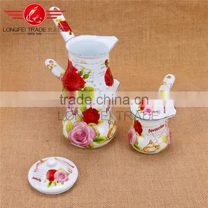 Eco-friendly Full Decal Enamel Coffee Jug / Coffee Pot thumbnail-1