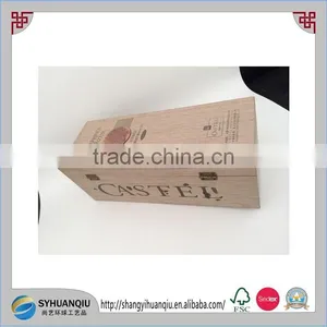 Solid Oak Wood Printing Wine Box thumbnail-2