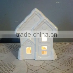 Hand Painted Ceramic Christmas Village Tea Light Holders thumbnail-3
