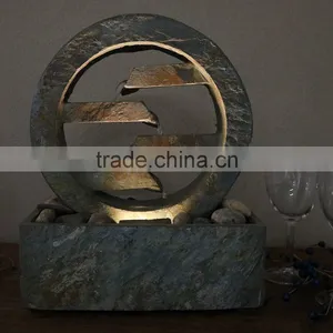 4-Level Slate Tabletop Water Fountain With LED Light thumbnail-2