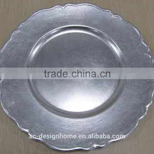 SILVER FOIL PP PLASTIC CHARGER PLATE thumbnail-1