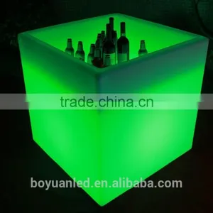 Plastic LED 16 Colors Changing Glowing Cubic Ice Bucket for Wine thumbnail-3
