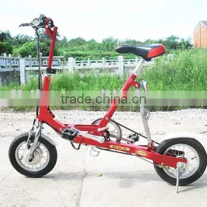 12" Foldable Lithium Brushless Electric Bicycles Red thumbnail-1