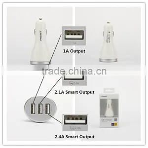 Pisen Universal Smart Fast Charing 5V 1A 2.1A 2.4A 3 USB Wireless Car Charger Mobile Phone Accessories thumbnail-1