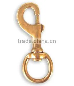 1-1/8" Solid Brass Hook, High Quality Solid Brass Swivel Eye Snap Hook thumbnail-5