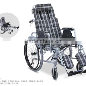 Rehabilitation Therapy Handicapped Folding TRW954LGC High Back Reclining Wheelchair thumbnail-1