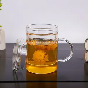 Glass Cup Kungfu Tea Cup Three Part Glass Mug Filter Glass Cup Coffee Mug Milk Cup Juice Cup for Hotel and Resturant thumbnail-2