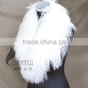 CX-A-52D Garment Accessories Big Size Custom Mongolian Lamb Fur Collar thumbnail-5