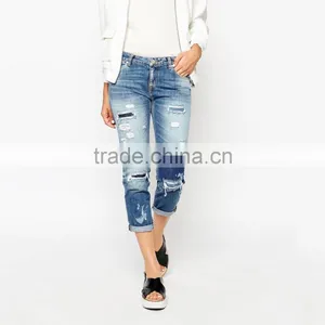2016 Cheap Ladies Short Tops Jeans Women With Fashion Ripped Style thumbnail-1