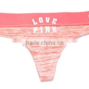 2017 China Manufacturer Personalized Your Own Brand Logo Design 95% Cotton 5% Spandex Private Label Women Hot Sexy T-Back Thongs thumbnail-1