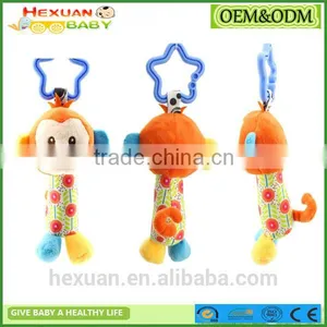 New Animal Dog Soft Stuffed Plush Crib Bed Hanging Hand Rattles Baby Toys thumbnail-3