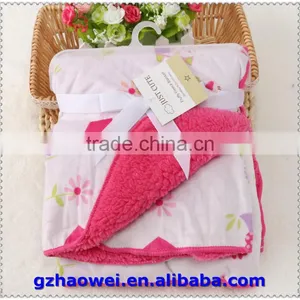 Different Fabric Double Side Fleeces Baby Blanket thumbnail-2